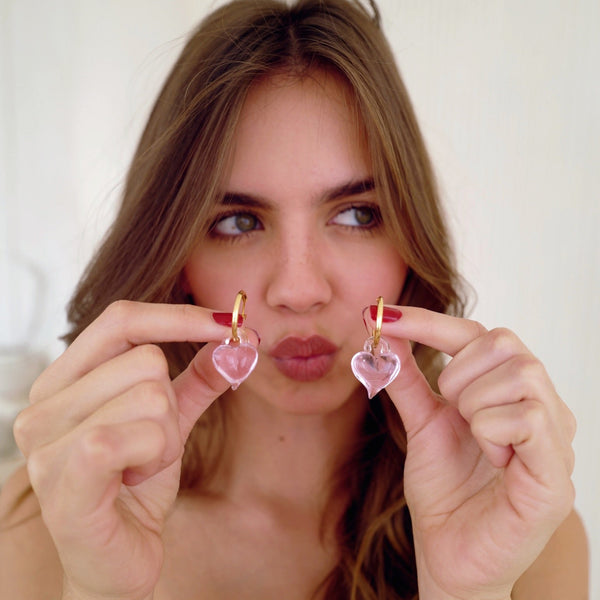 FS x For Love & Lemons Mi Amore Hoop Earrings in Pink
