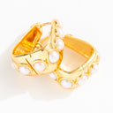 FS x For Love & Lemons Daisy Mae Hoop Earrings in Pearl