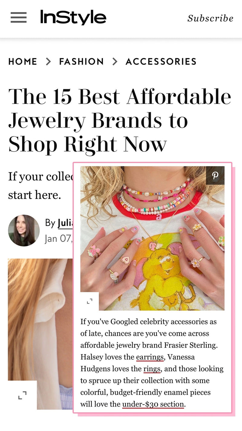 Instyle affordable jewelry brands Frasier Sterling