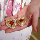 FS x For Love & Lemons Ruby Red Heart Earrings