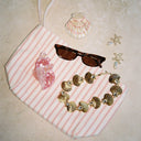 Blush Stripe Cosmetic Bag