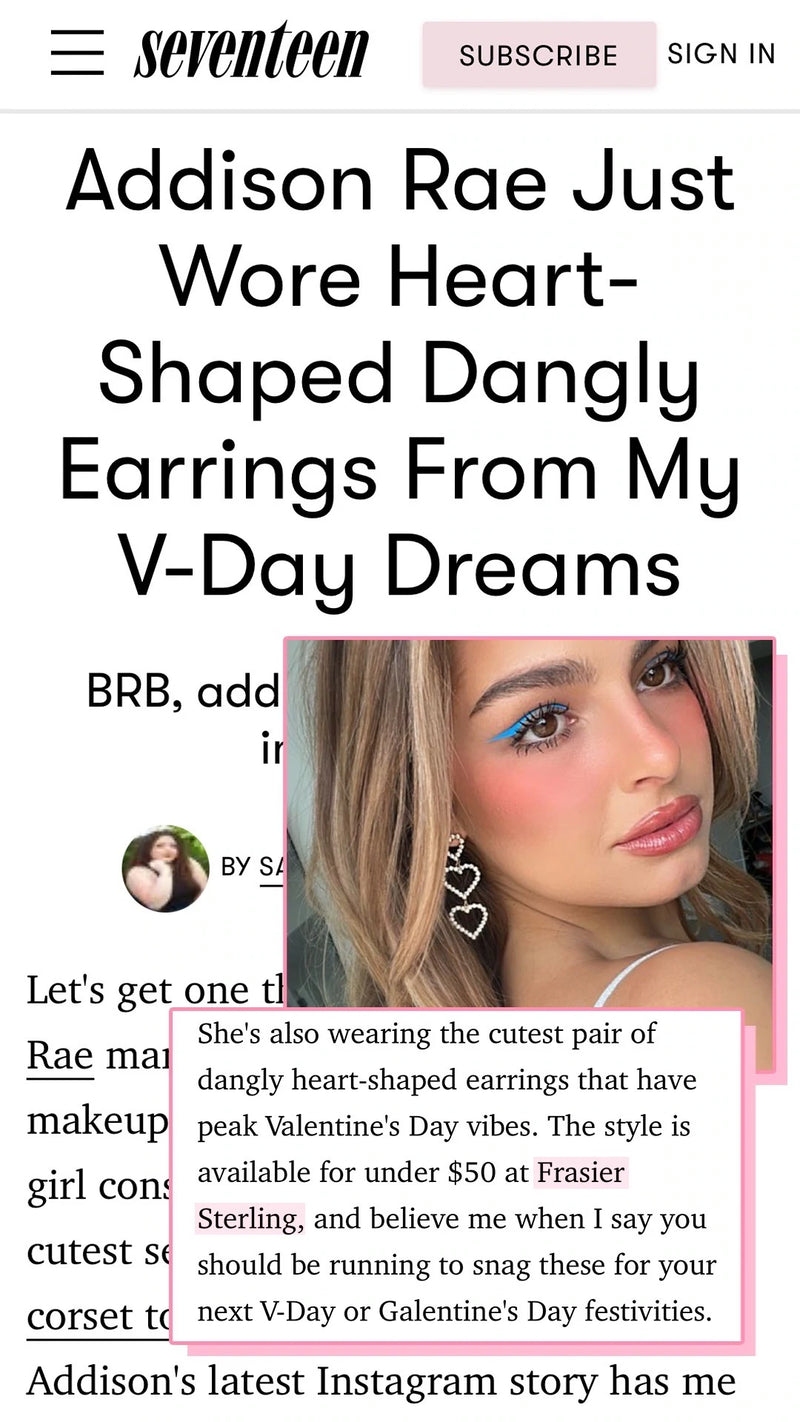 Seventeen Addison Rae Frasier Sterling Jewelry