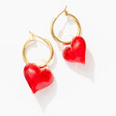 FS x For Love & Lemons Mi Amore Hoop Earrings in Red