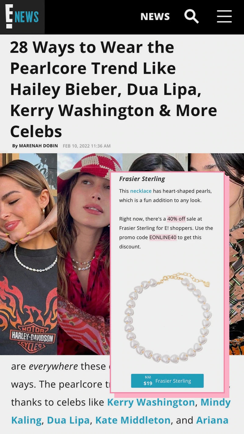pearl necklace jewelry trend hailey bieber dua lipa kerry washington frasier sterling jewelry