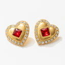 FS x For Love & Lemons Ruby Red Heart Earrings