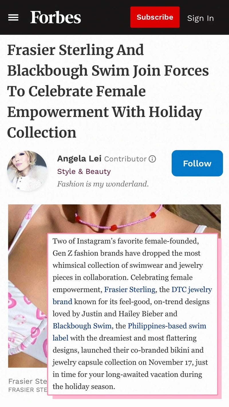 Forbes frasier sterling jewelry female empowerment 