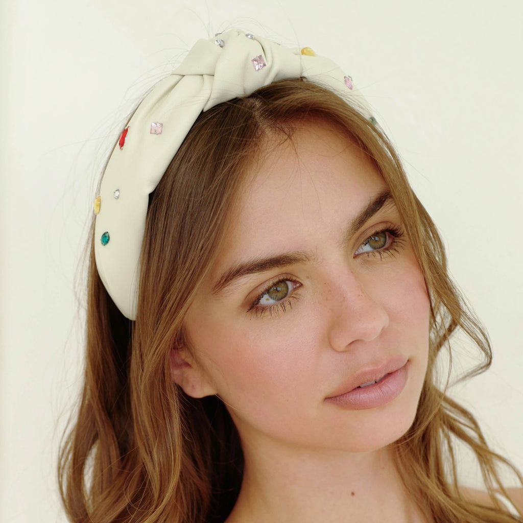 Gem Headband in Cream