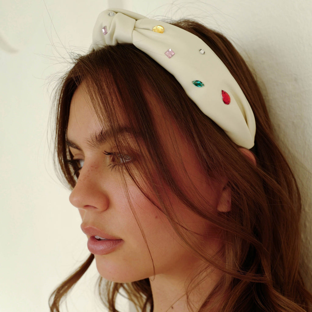 Gem Headband in Cream