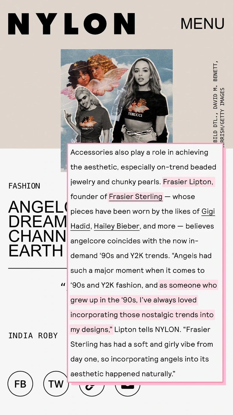 Nylon magazine frasier sterling jewelry