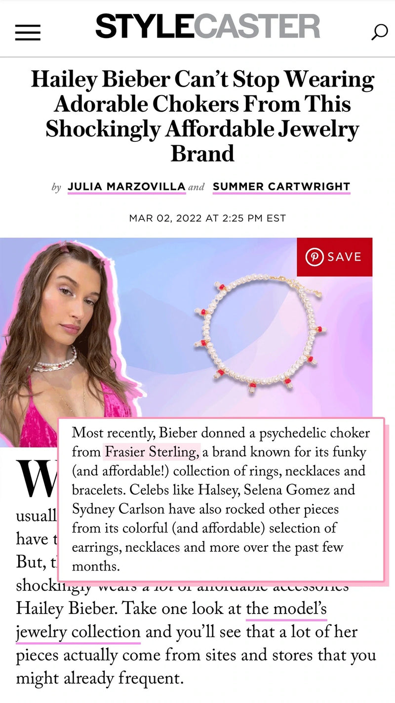 hailery bieber jewelry necklace choker frasier sterling jewelry affordable