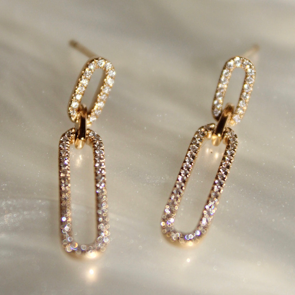 Jaw Drop Diamond Earrings in 14k Gold
